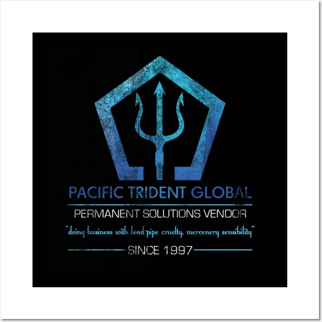 Pacific Trident Global from Grosse Pointe Blank, distressed Wall Art by MonkeyKing